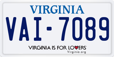 VA license plate VAI7089