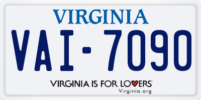 VA license plate VAI7090