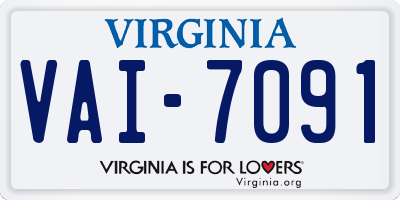 VA license plate VAI7091