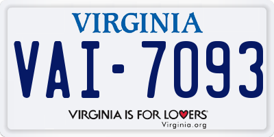 VA license plate VAI7093