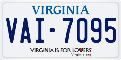 VA license plate VAI7095