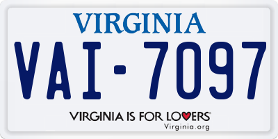 VA license plate VAI7097