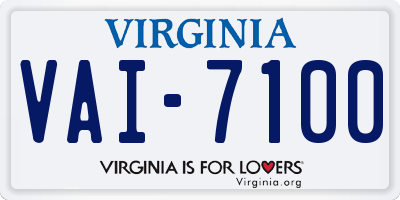VA license plate VAI7100