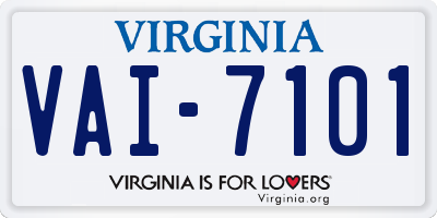 VA license plate VAI7101
