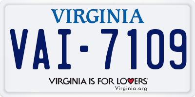 VA license plate VAI7109