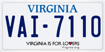 VA license plate VAI7110