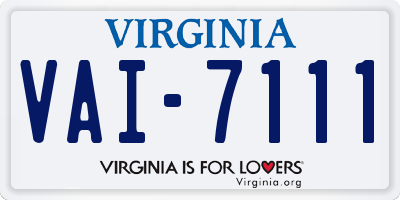 VA license plate VAI7111