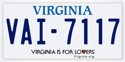 VA license plate VAI7117