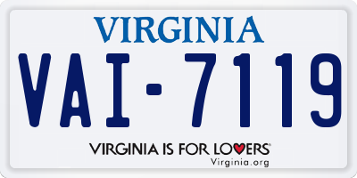 VA license plate VAI7119