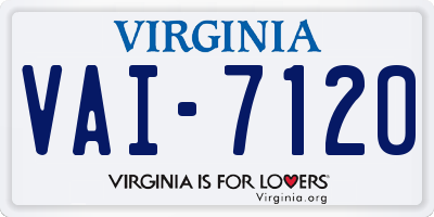 VA license plate VAI7120