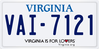 VA license plate VAI7121