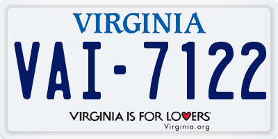 VA license plate VAI7122