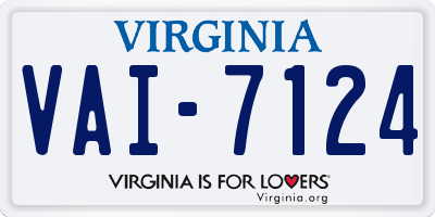 VA license plate VAI7124