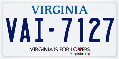 VA license plate VAI7127