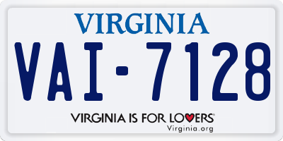 VA license plate VAI7128