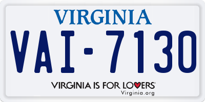 VA license plate VAI7130