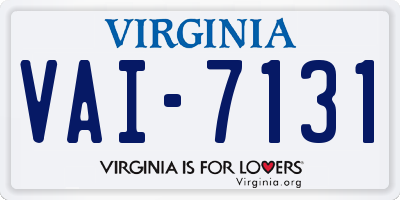 VA license plate VAI7131
