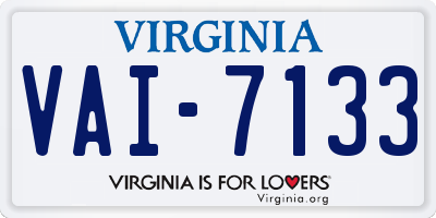 VA license plate VAI7133