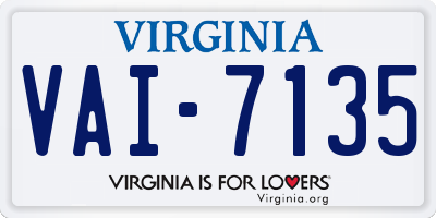 VA license plate VAI7135