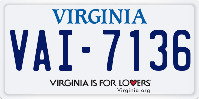 VA license plate VAI7136