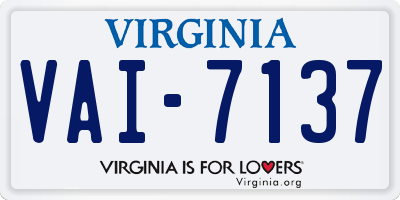 VA license plate VAI7137