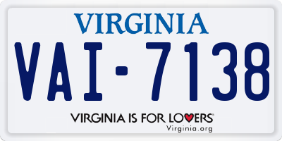 VA license plate VAI7138