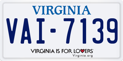 VA license plate VAI7139