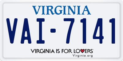 VA license plate VAI7141