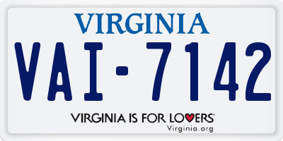 VA license plate VAI7142