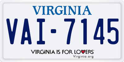 VA license plate VAI7145