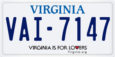 VA license plate VAI7147