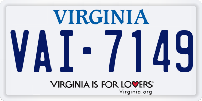 VA license plate VAI7149