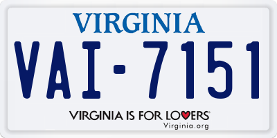 VA license plate VAI7151