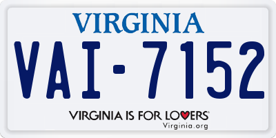 VA license plate VAI7152