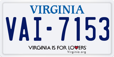 VA license plate VAI7153