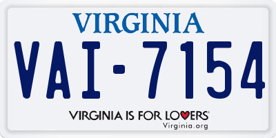 VA license plate VAI7154