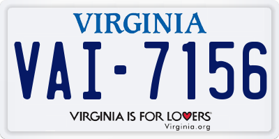 VA license plate VAI7156