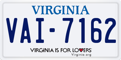 VA license plate VAI7162