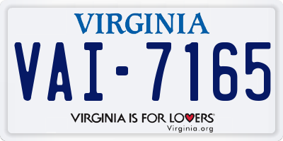 VA license plate VAI7165