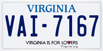 VA license plate VAI7167