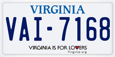 VA license plate VAI7168