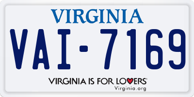 VA license plate VAI7169