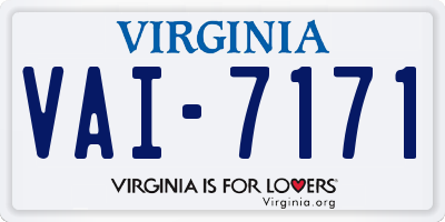 VA license plate VAI7171
