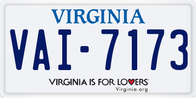 VA license plate VAI7173
