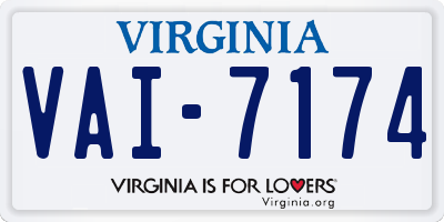 VA license plate VAI7174