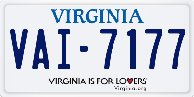 VA license plate VAI7177