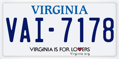 VA license plate VAI7178