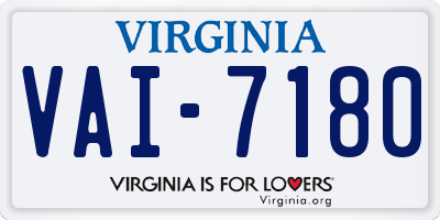 VA license plate VAI7180