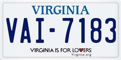 VA license plate VAI7183