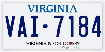 VA license plate VAI7184